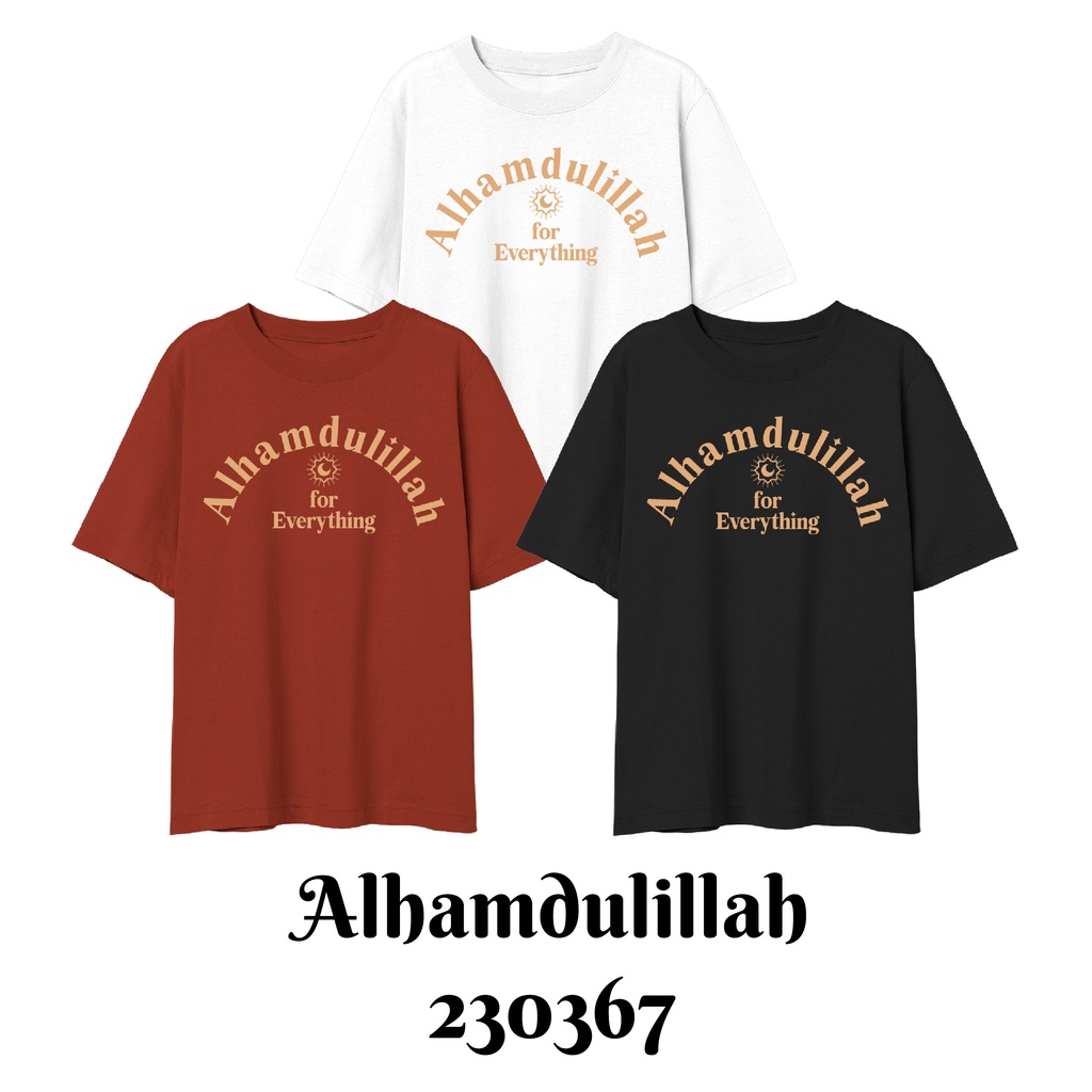 Baju Kaos Muslim Series Ramadhan Alhamdulillah Ready Size Dewasa Bigsize Bahan Katun Combed 30s Premium