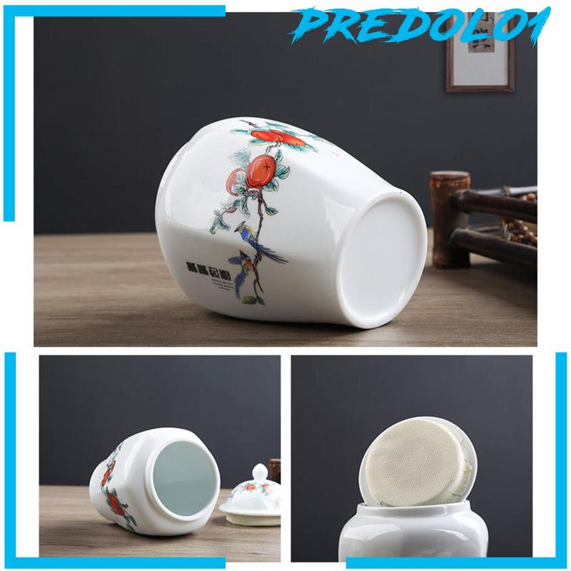 [Predolo1] Ceramic Ginger Jar Tea Storage Jar Vas Bunga Hias Tea Tin Dengan Tutup