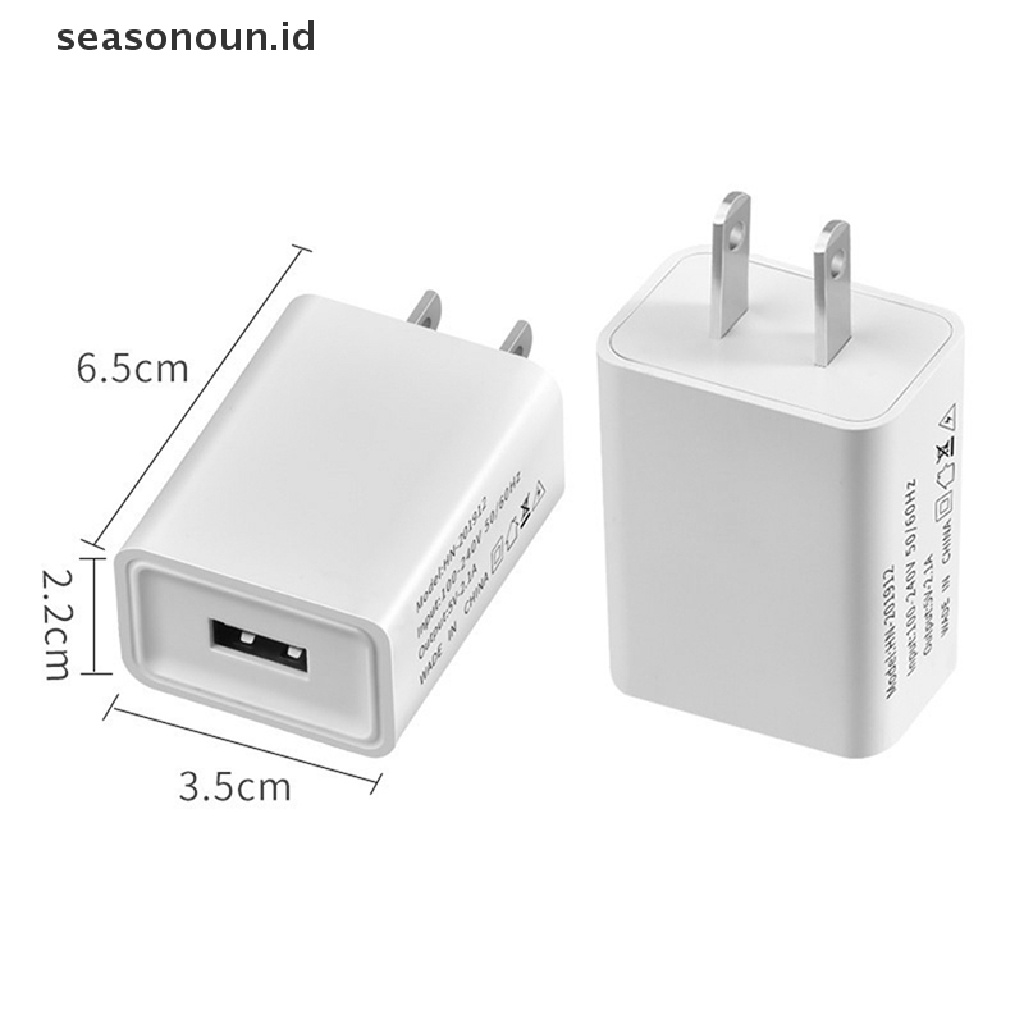 Seasonoun USB 5V 1A/2A ChargingHead Portable Universal Charger USA Multi-Fungsi Charger Ponsel Adaptor Daya Cocok Untuk Cas Ponsel.