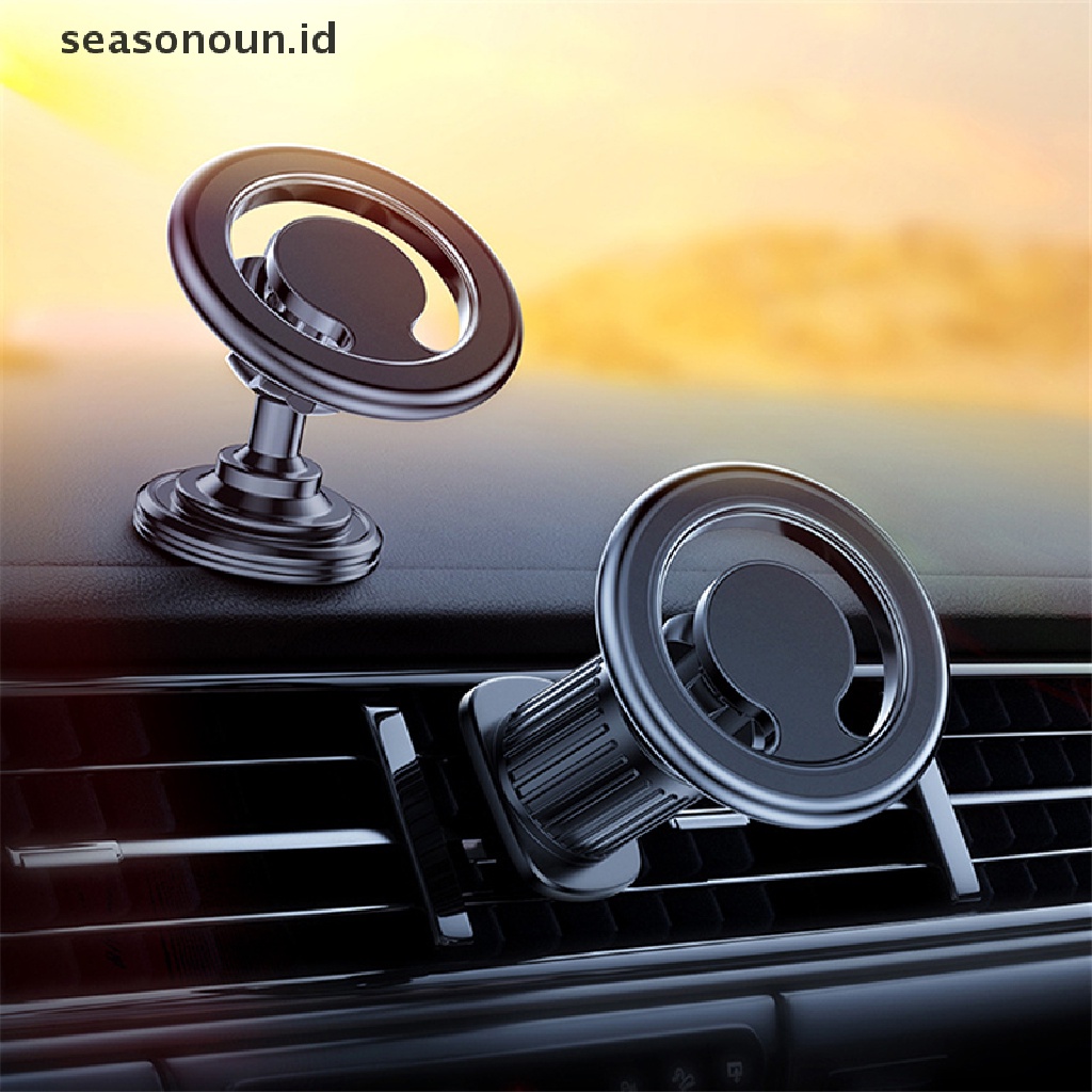 Seasonoun Metal Magnetic Car Phone Holder Lipat Magnet Mount Handphone Stand Ponsel GPS Support Strong Magnet Air Vent Phone Holder.