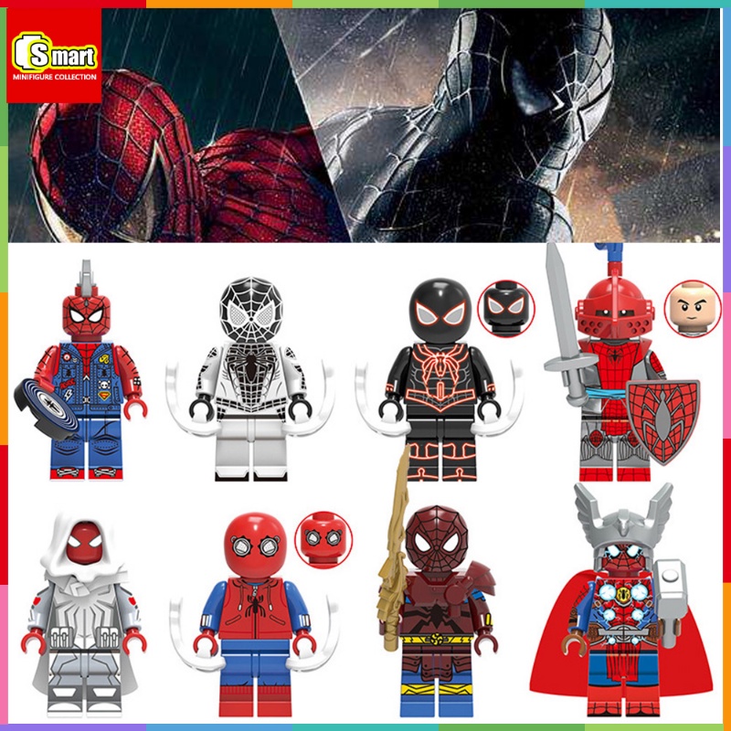 Spider-man Mini-figure Marvel Spider-Man Role-playing Thor Moonlight Knight Generasi Pertama Suit Knight Spider-Man Rakitan Blok Bangunan Mainan