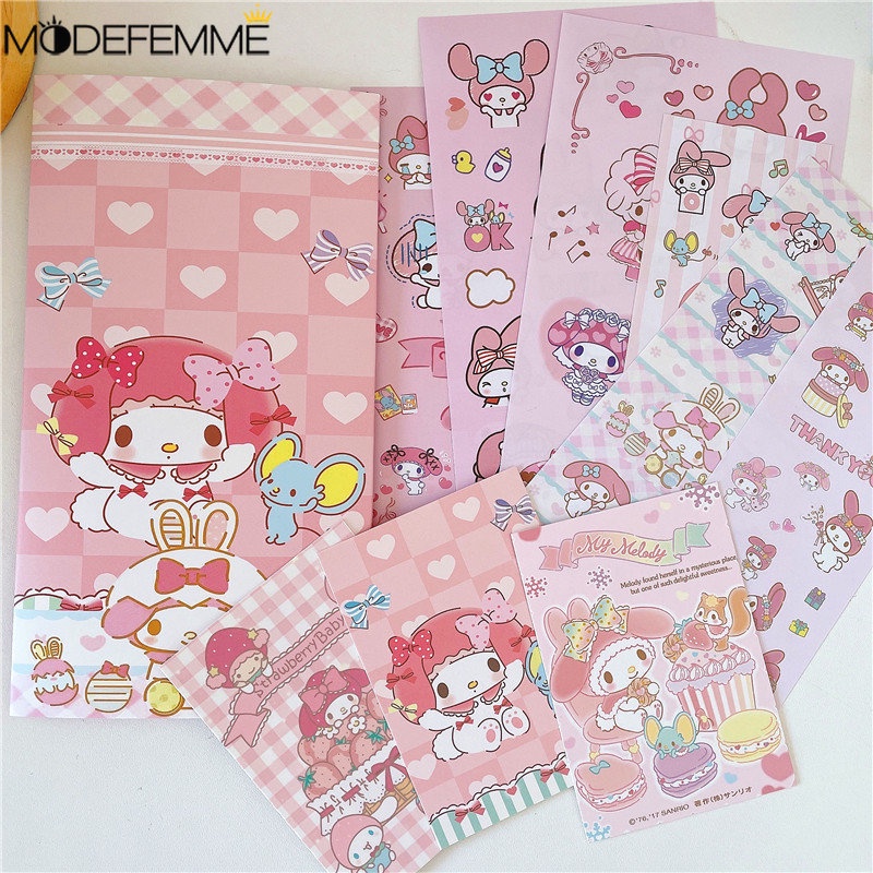 1tas Cangkir Air Pensil Case Stiker Alat Tulis Siswa Sanrio Kartun Stiker Bahan Dekoratif Stiker Diy Buku Besar Stiker Lucu Perlengkapan Kantor Sekolah