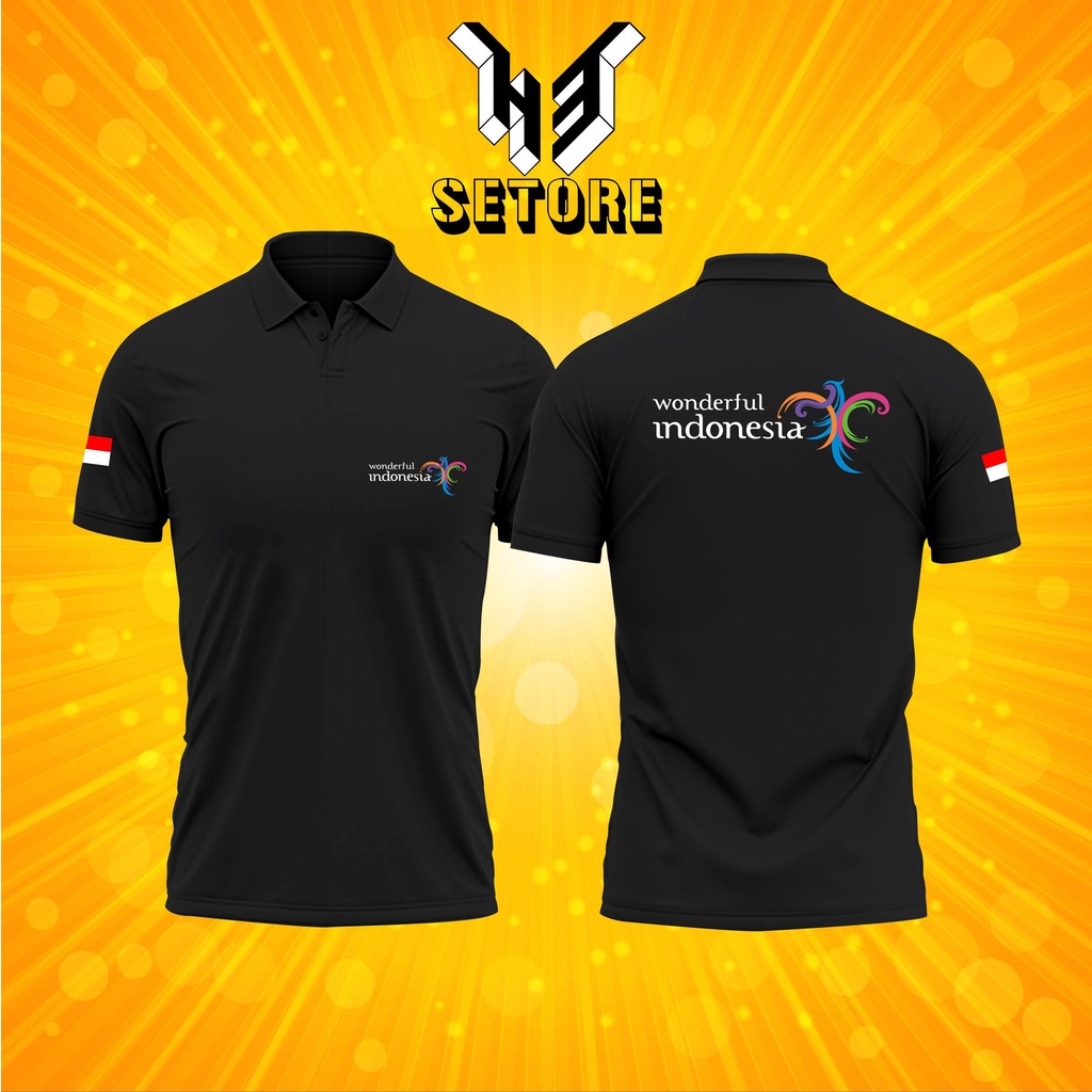 Polo Shirt Wonderful Indonesia / Baju Kaos Kerah Logo Pariwisata Wonderful Indonesia Terbaru