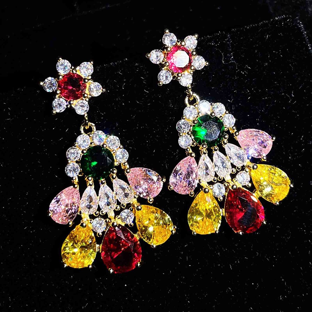 Goldkingdom Fashion Perhiasan Aksesoris Ready Stock Musim Semi Dan Musim Panas Cahaya Anting Mewah2021Fashion Baru Anting Korea Selatan Gaya Panjang Fashion Retro Anting Wajah Bulat