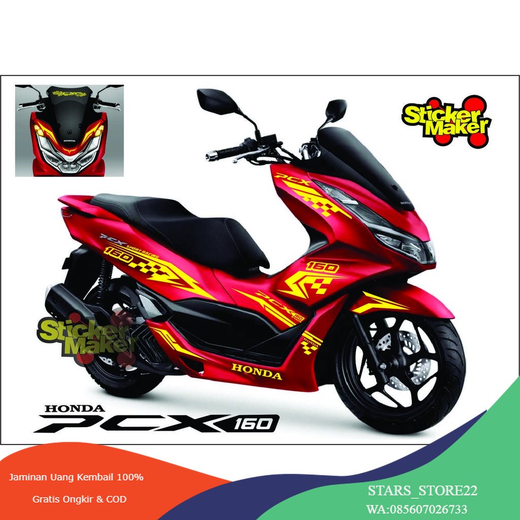 (PREMIUM) CUTTING STIKER HONDA PCX 160 PCX 150 DESAIN 2023 () sticker cutting body motor honda pcx 1