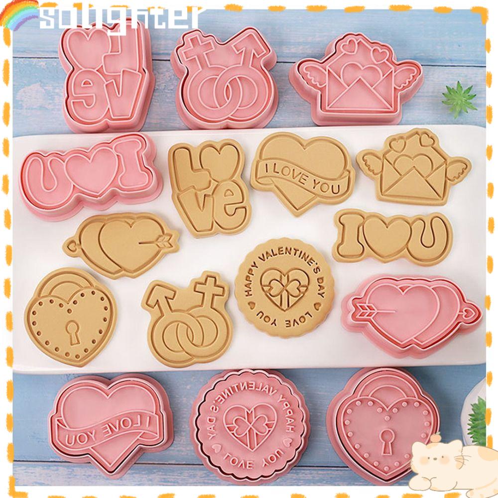 Solighter 8Pcs/set Cetakan Kue Kering DIY Alat Cetakan Kue Cetakan Biskuit