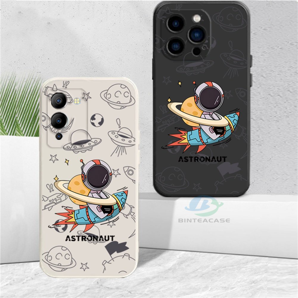 Casing hp Realme C35 C33 C31 C30 C21Y C25Y C21 RealmeC11 C25 C15 C12 C3 C2 Realme 8i 8 Pro 5 5i 6i C17 Astronot Planet Kapal Silikon Lembut Case Binteacase