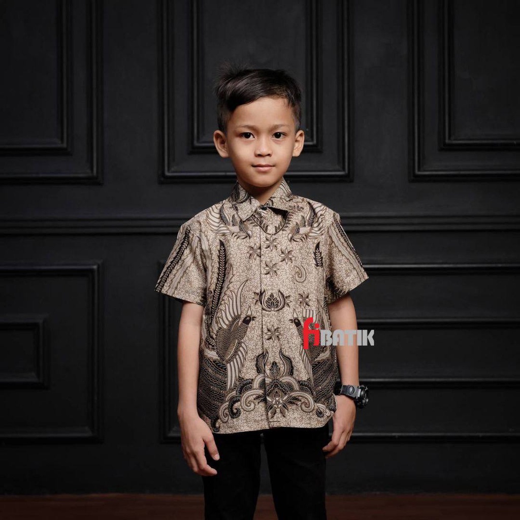 Usia 2-11 Tahun Baju Hem Batik Anak Pendek Terbaru / Kemeja Batik Anak Laki Laki Size S M L XL XXL butikdian