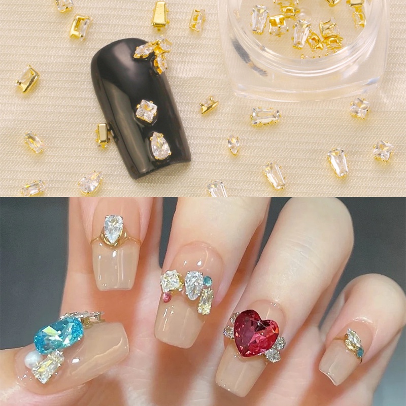 Korea Shiny Zircon Nail Art Rhinestone Charms/Water Drop Claw Diamond Nail Patch/DIY Super Glitter Manicure Dekorasi