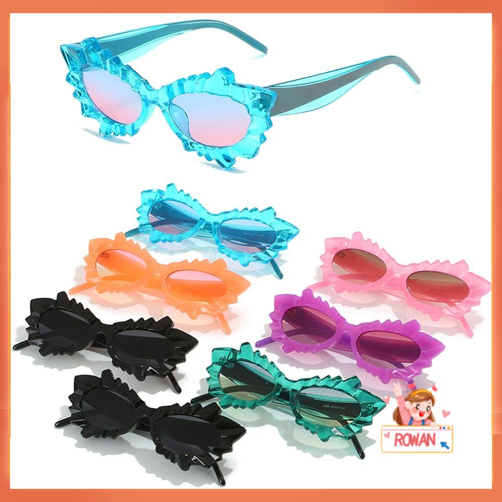 R-flower Cat Eye Kacamata Hitam Gradasi Warna Warni Lucu Unik Shades