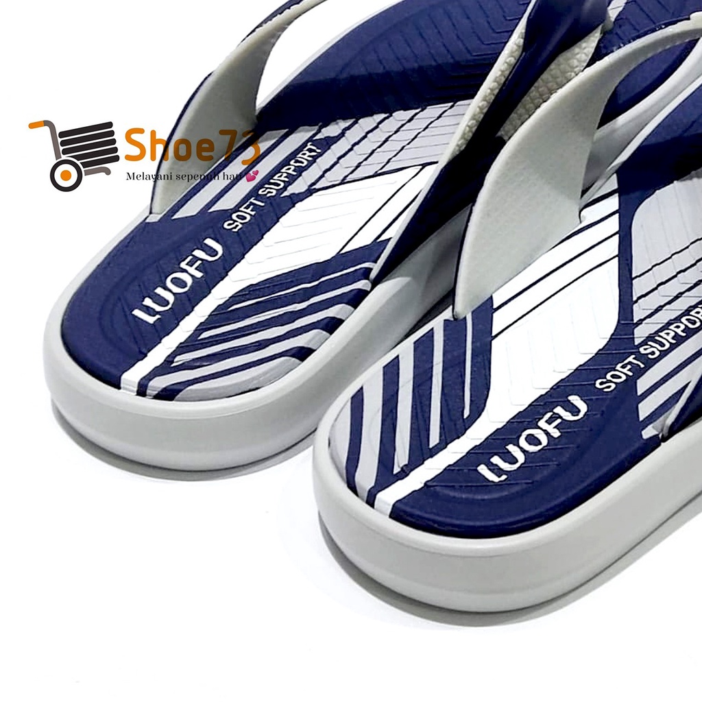 LUOFU E 6155 - E80WB SIZE 40-44 ORIGINAL l Sandal jepit jelly pria l Sendal jepit cowok impor