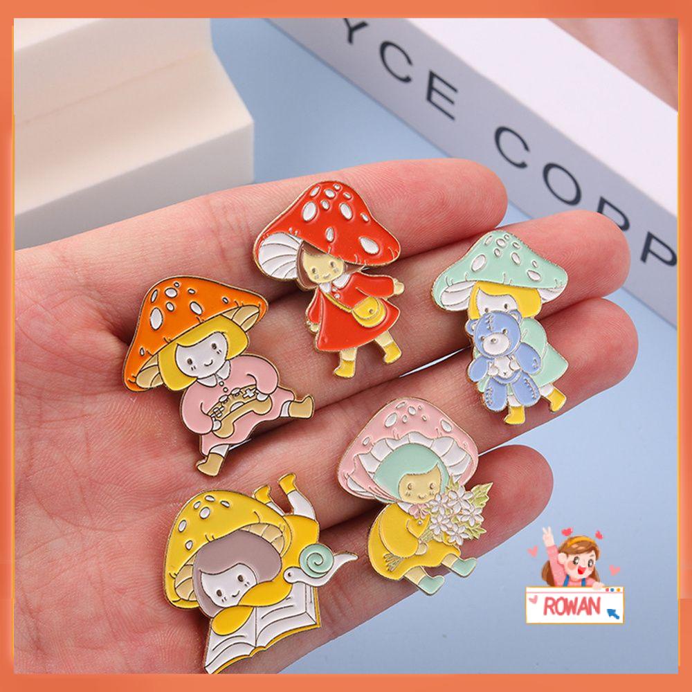 R-bunga Enamel Pin Wanita Perhiasan Hadiah Pakaian Kartun Paduan Kerah Pin Bros