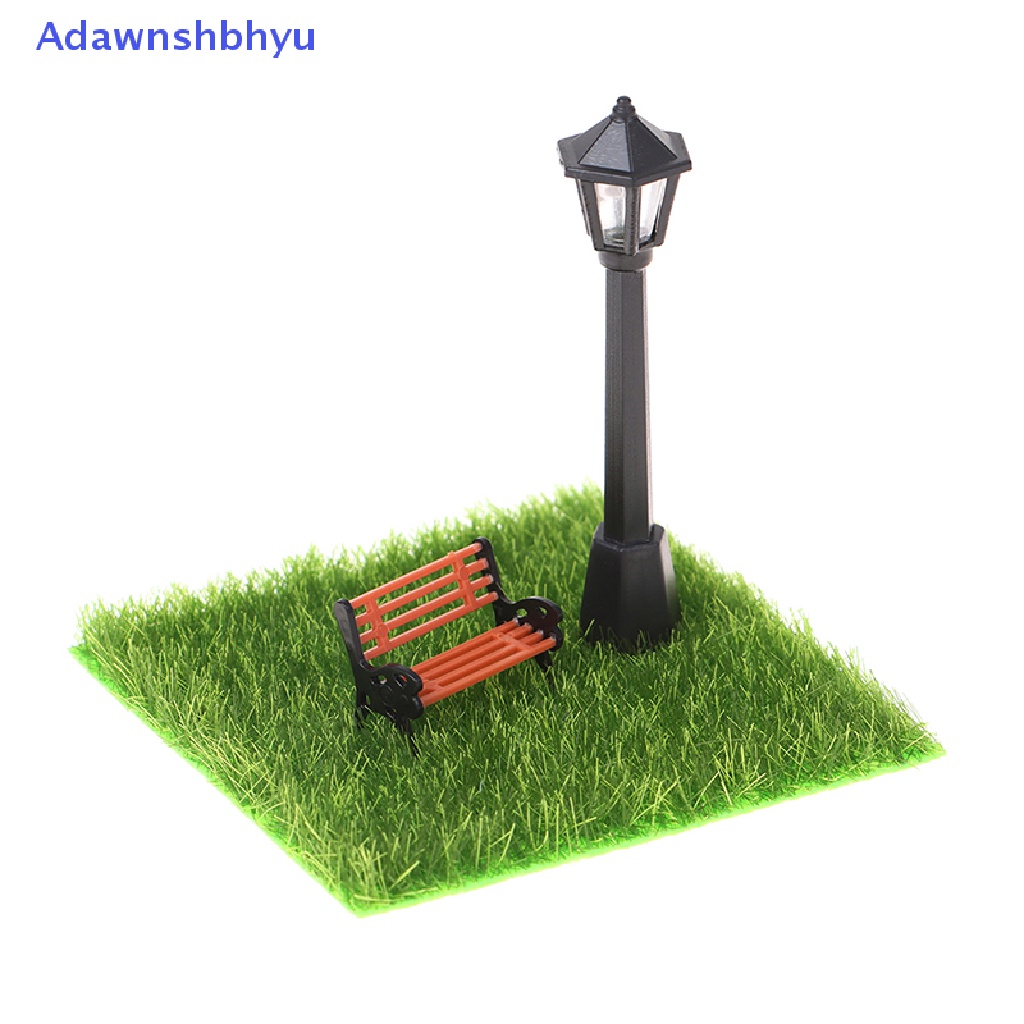 Adhyu 7pcs/set 1/12 Dollhouse Miniature Lawn Street Lamp Park Chair Railing Decor Toy ID