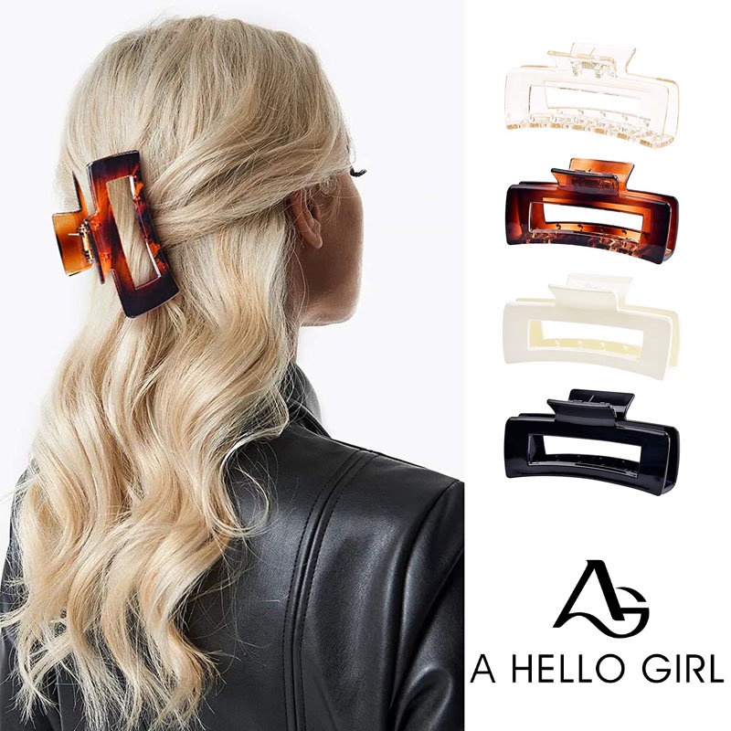 Korean Retro Geometric Hollow Hairpin Women Girls Big Size Clip Hairpins Headband Hair Accessories