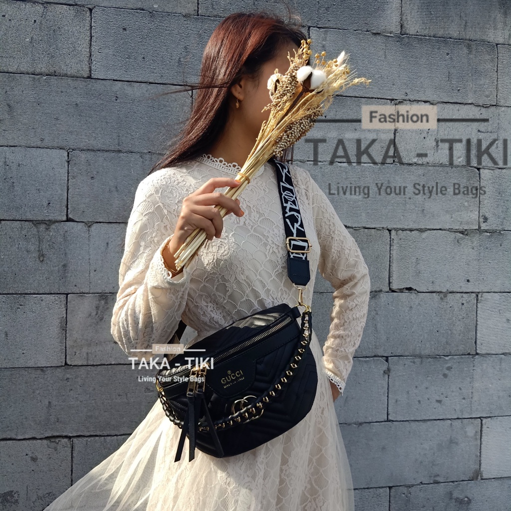 NEW ARRIVAL TAS SELEMPANG PINGGANG WAISTBAG WANITA KOREAN STYLE GC ANYAM  KEKINIAN SIMPEL MEWAH DAN ELEGANT TERBARU