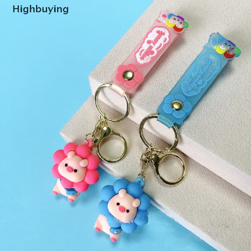 Hbid Lucu Kartun Bunga Matahari Piggy Gantungan Kunci Untuk Wanita Ransel Liontin Mobil Keyring Hadiah Glory