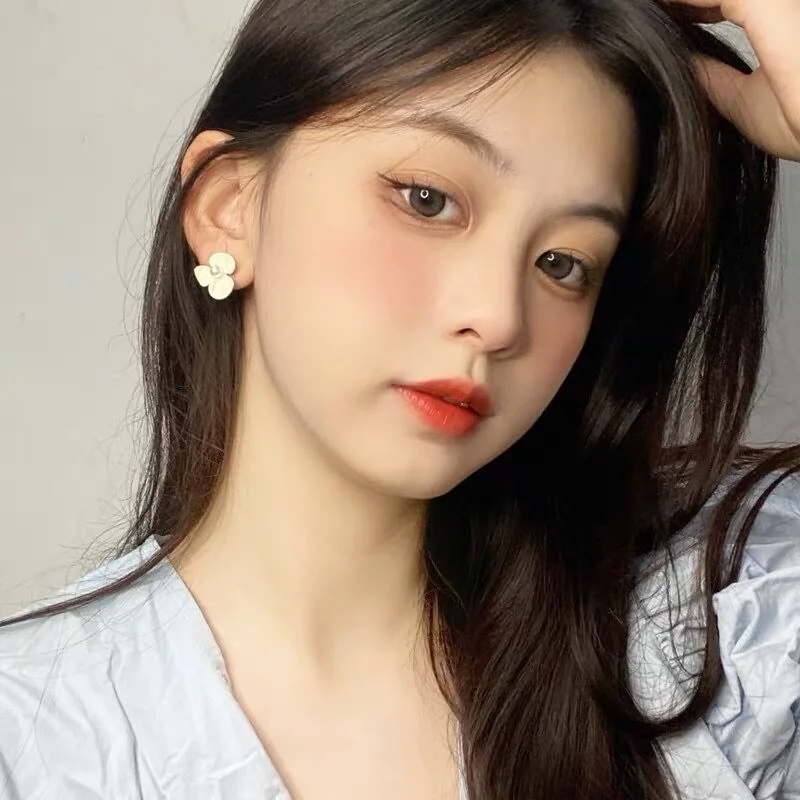 Magic789 Manis S925 Perak Putih Mutiara Bunga Stud Anting-Anting Untuk Wanita Gadis Korea Blossom Anting-Anting Temperamen Telinga Perhiasan Busana Pertemuan Pesta