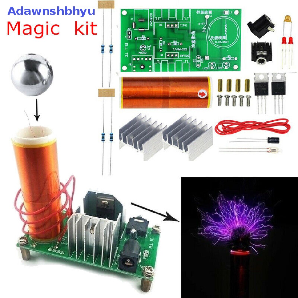 Adhyu DIY Kit Mini Tesla Coil Plasma Speaker Set Proyek Musik Lapangan Elektronik Part ID