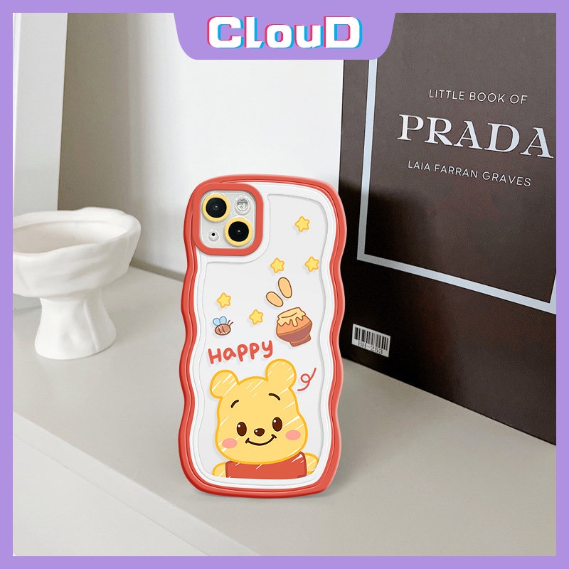 Redmi Note11 11s 9 10s 10 8 11Pro 9s 10Pro Max Redmi 9A 9a1 10 10A 9T A1+10C 9C NFC POCO X3 NFC Pro M3 Mi 11T Pro Kartun Winnie The Pooh Strawberry Bear Wavy Edge Soft Casing Tpu