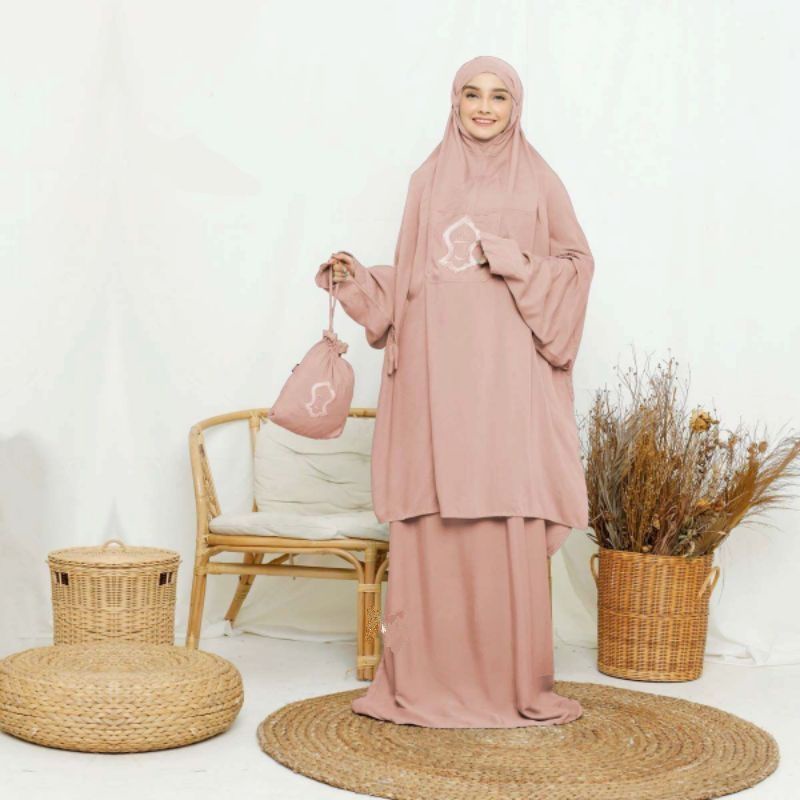 [Ready] Mukenah Wanita Dewasa Mukena Terompah Penggalan Atas Bawah Berlengan Abh Motif Dewasa Hadram