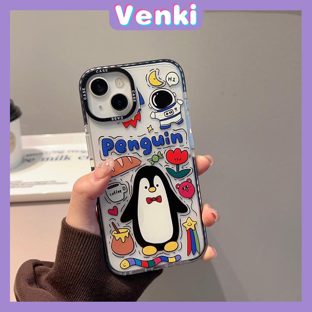 Case iPhone 11 Thicken Soft Silicone Big Hole Case Cute Cartoon Penguin Camera Protection Shockproof Back Cover Compatible for iPhone 14 13 12 11 Pro Max 7 8 Plus X XR XS