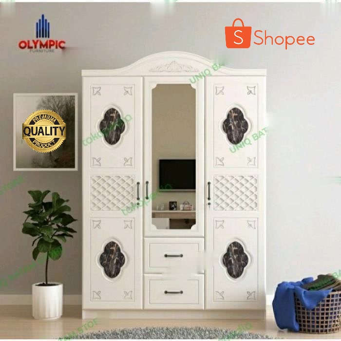 LEMARI PAKAIAN 3 PINTU OLYMPIC WRTM CHESTER PEARL elegan