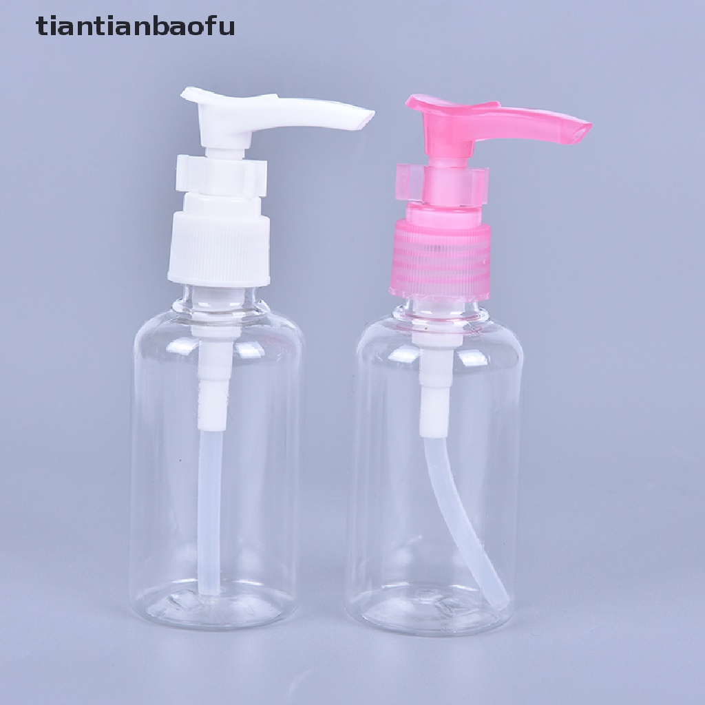 [tiantianbaofu] 5pcs 75ml Botol Plastik Press Pump Lotion Wadah Sample Kosmetik Butik