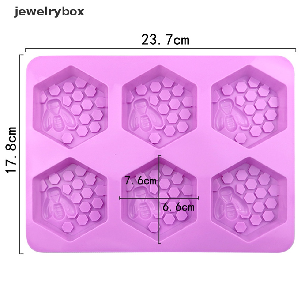 [jewelrybox] 3d Handmade Sabun Silikon Cetakan 6-Piece Bentuk Lebah Cetakan Sarang Lebah DIY Kue Cetakan Butik