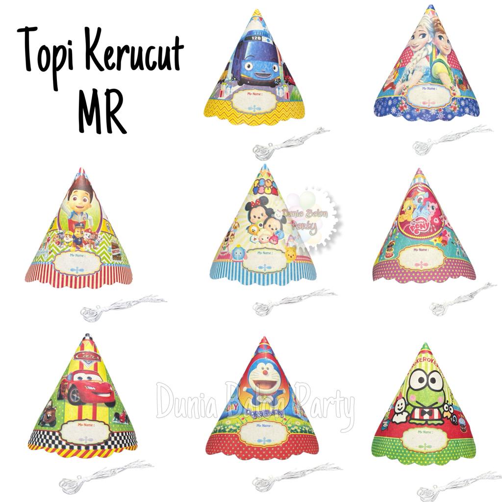 Topi Ulang Tahun Kerucut / Topi Kerucut Aneka Karakter MR