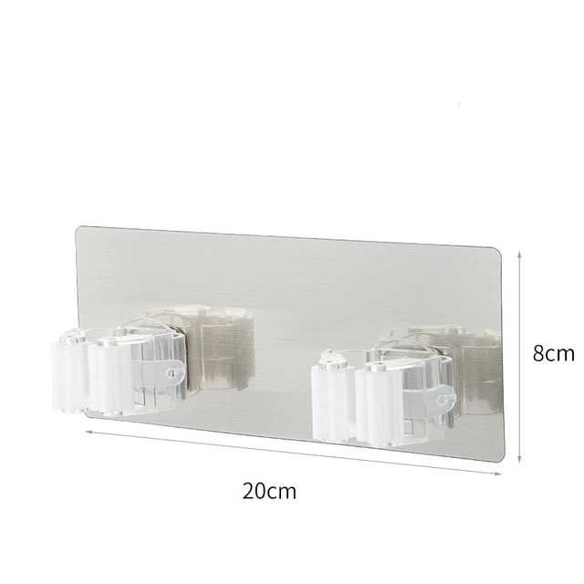 AK Gantungan Dinding Tempel Waterproof Adhesive Mop Holder Double Slot - AK20 ( Mughnii )