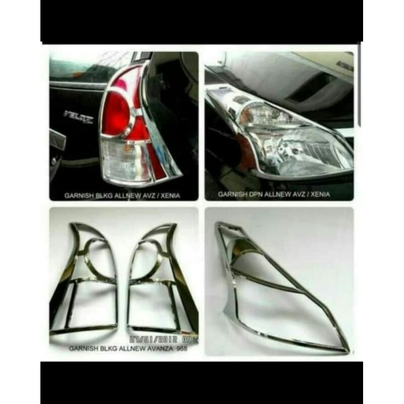 paket Garnish lampu depan dan belakang All New avanza dan all new XENIA 2012-2015 chrome Variasi mob