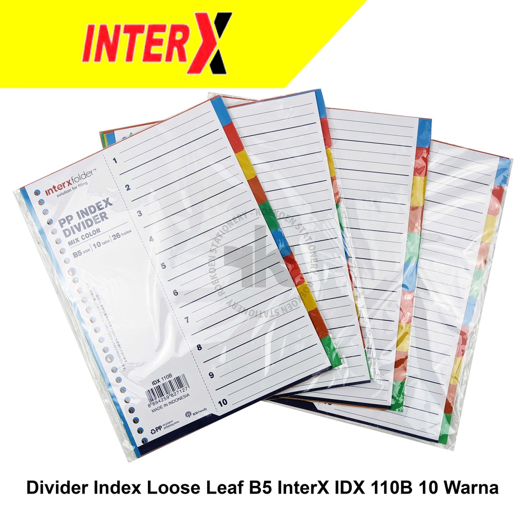 

InterX Index Divider Loose Leaf B5 10 Warna IDX-110B