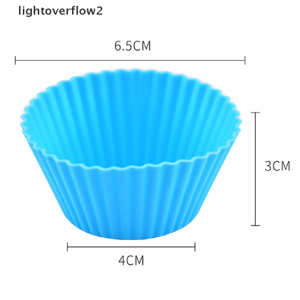 [lightoverflow2] 5pcs Cetakan Silikon Bulat Cupcake Muffin Cup Baking Cookies Egg Tart Jelly Mold [ID]