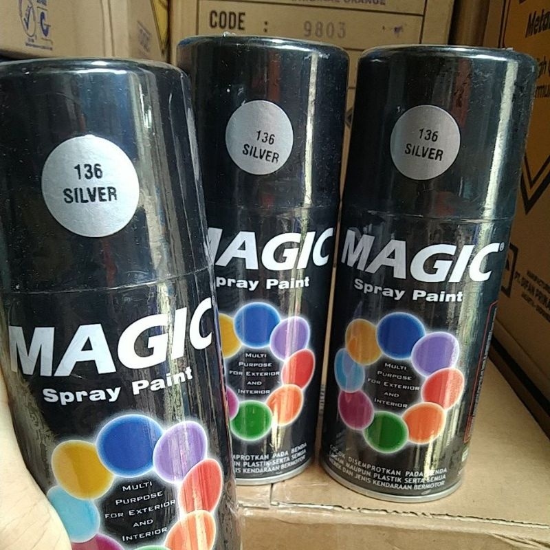 cat semprot pilok pilox magic spray paint magic silver 300cc silfer