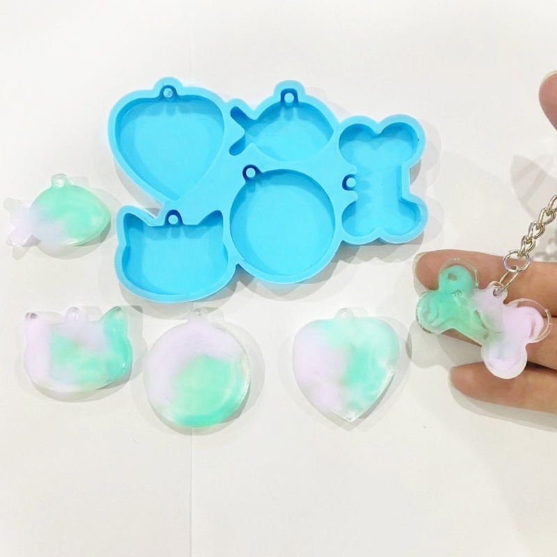 Siy Cetakan Resin Silikon Bulat Untuk Membuat Perhiasan Gantungan Kunci, DIY Liontin Charms Mold