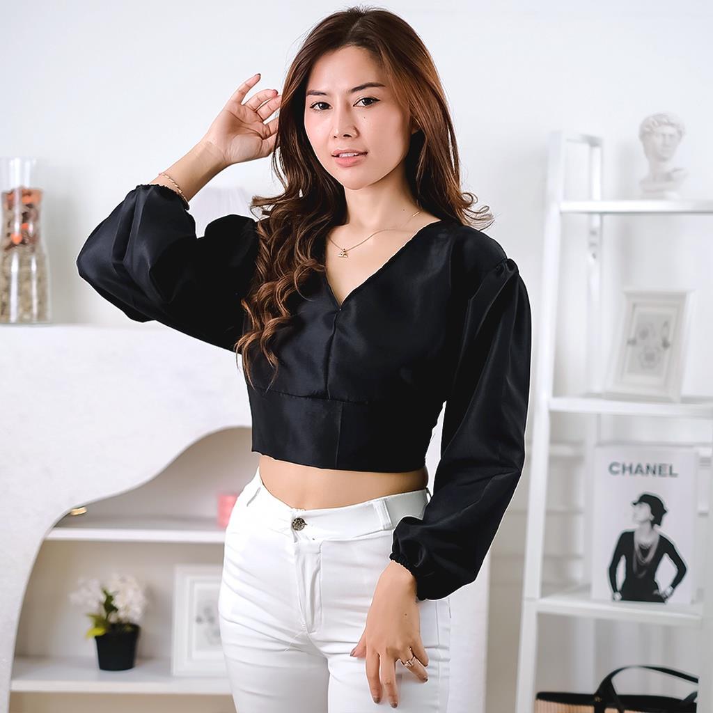 LS 1.137 - Posh Top Lengan Panjang Korean Fashion Pakaian Atasan Wanita Remaja