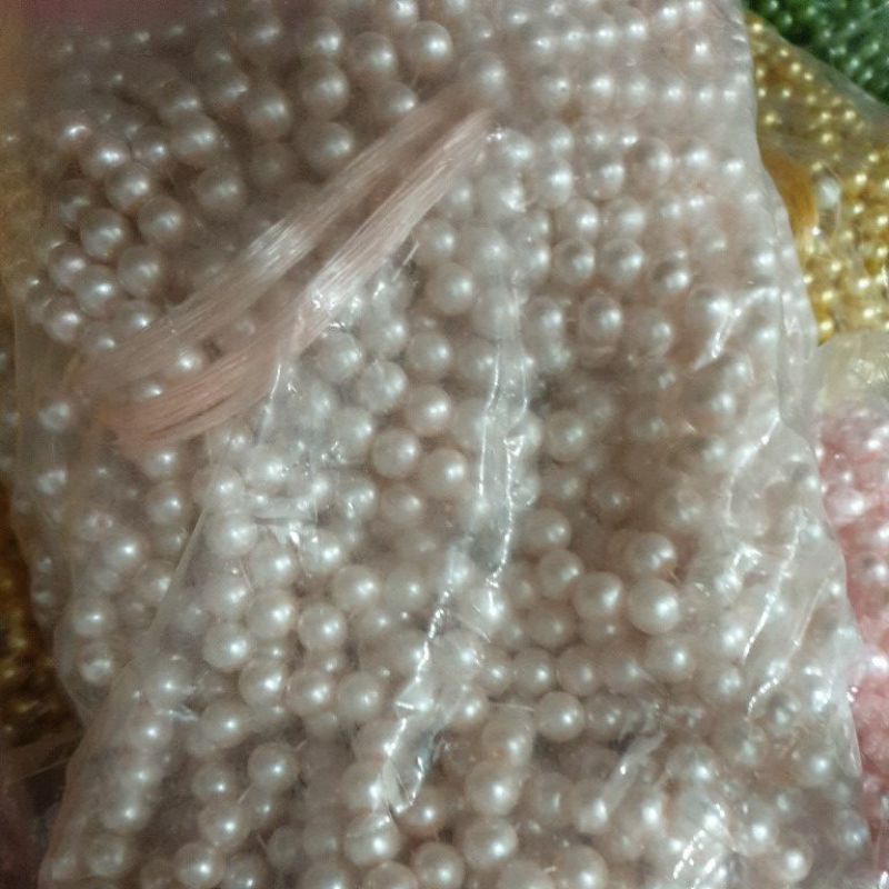 MUTIARA SINTETIS BERAT MUTIARA JAHIT 8 MM PER PACK BESAR (15 KALUNG) KUALITAS BAGUS KILAU