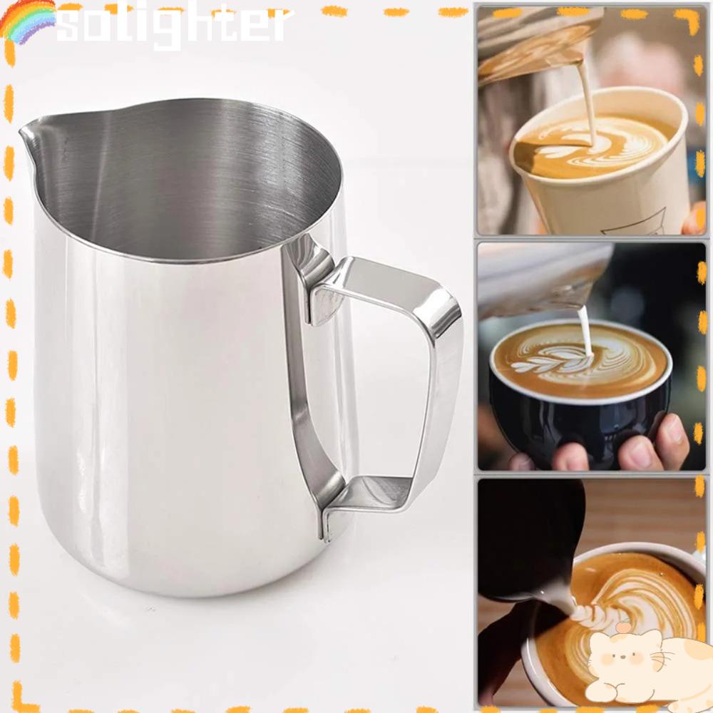 Solighter Frother Cup Perlengkapan Dapur Barista Latte Steaming Kopi Susu Frothing Jug