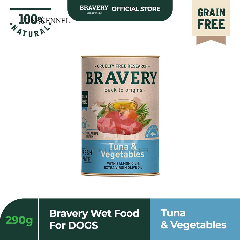 Bravery Kaleng 290GR Can Makanan Basah Anjing Wet Dog Food Chicken Fish Ayam Ikan 290 gr Anakan Dewasa Puppy Adult