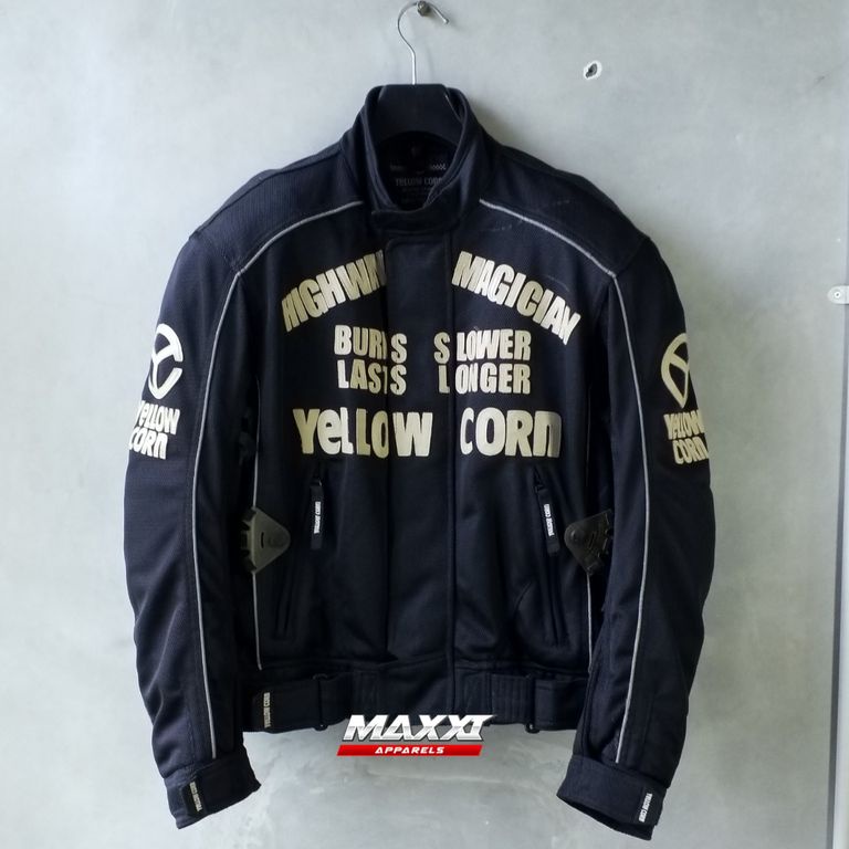 Jaket motor yellow corn - YB 4102 Black BB (70kg - 80kg)