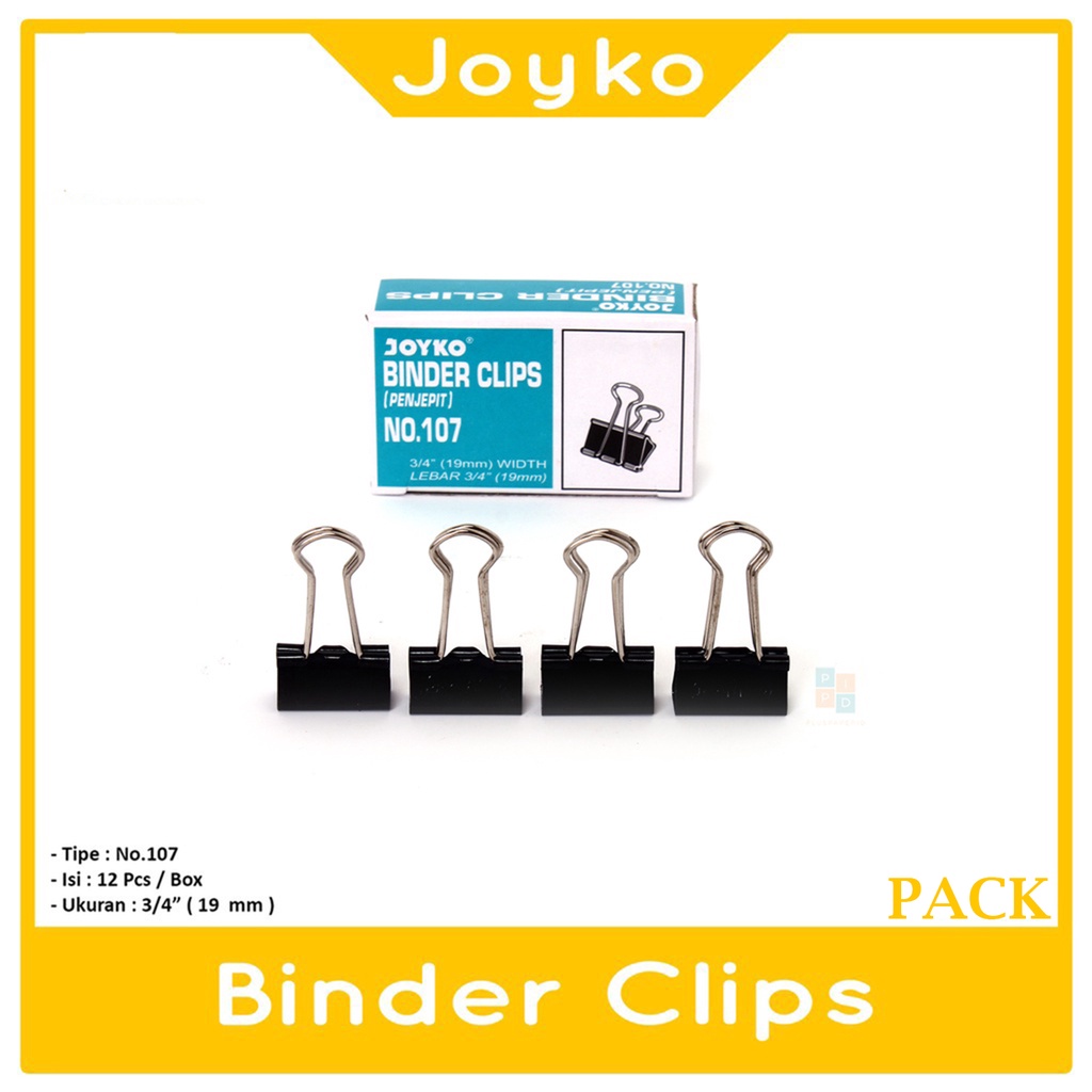

JOYKO - Binder Clip Kertas No.107 - Pack