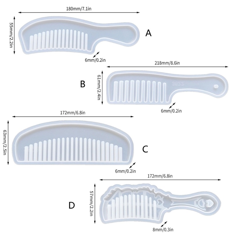 Sa 4gaya Cetakan Silikon Sisir Alat Produksi Resin Epoxy Bisa Untuk Membuat Makeup Sisir Perhiasan Dekorasi Rumah Ar