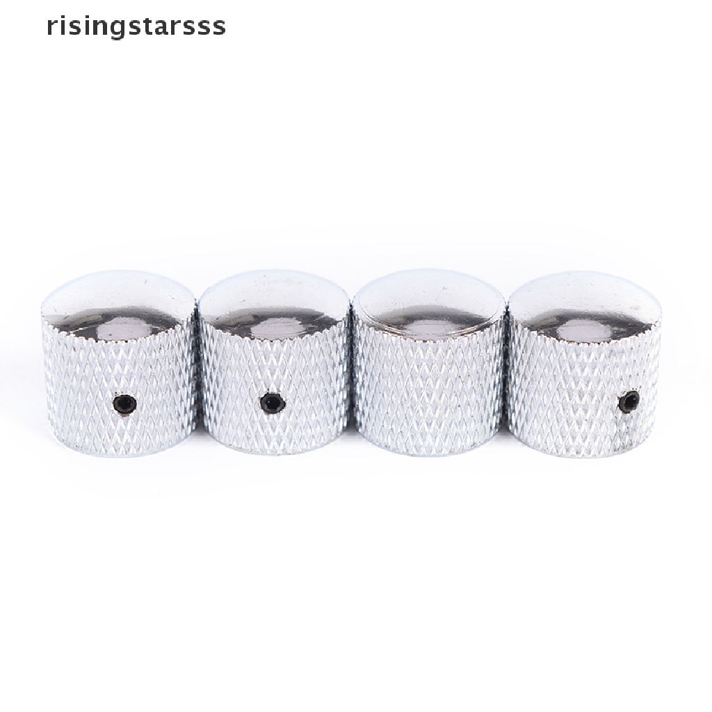Rsid Span-new 4pcs Tombol Kontrol Nada Volume Gitar Bass Elektrik Logam Dome Knobs +Wrench Jelly