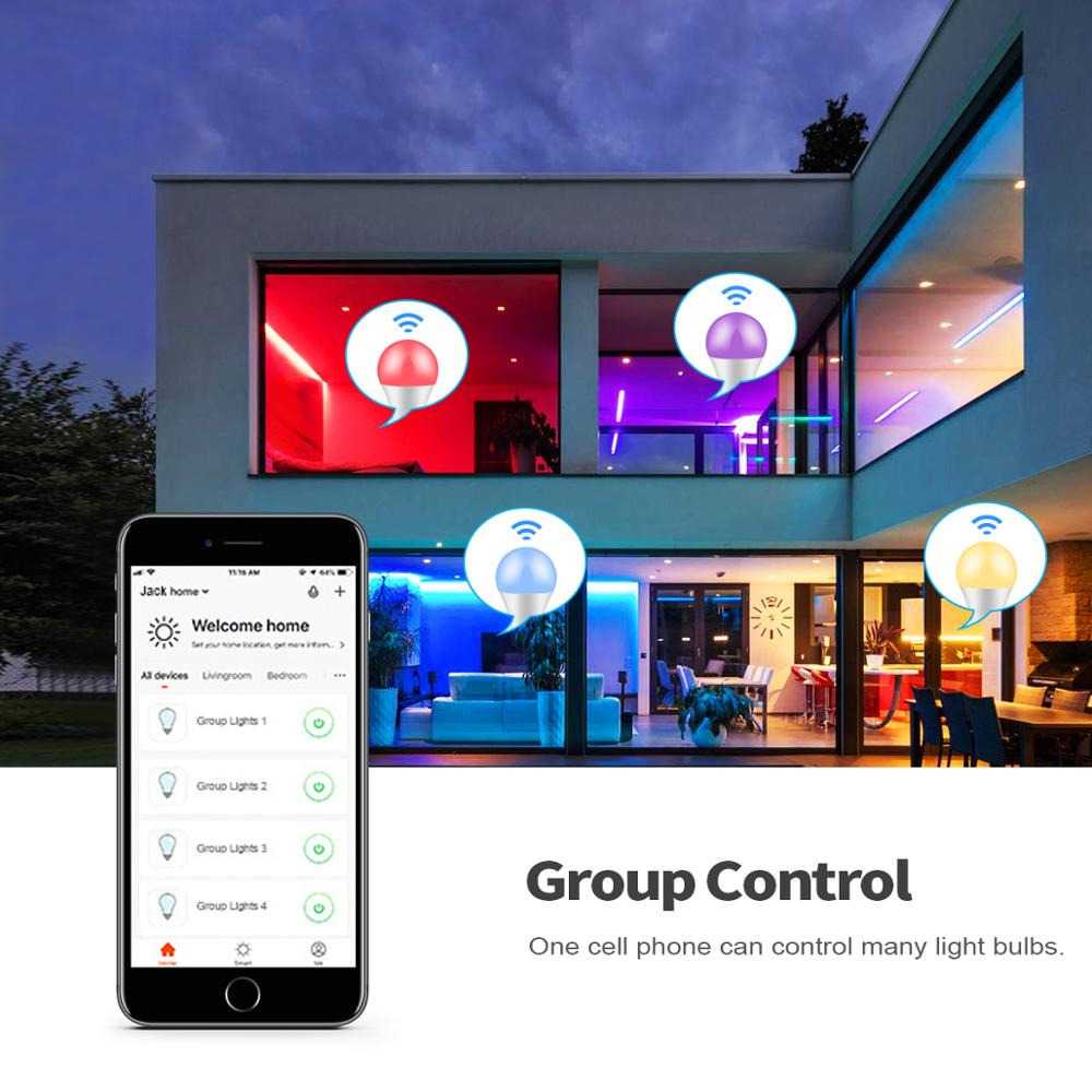 (BISA COD) FTIHSHP Tuya Lampu Bohlam LED RGBCW Smart Bulb Bluetooth E27 9W - A60