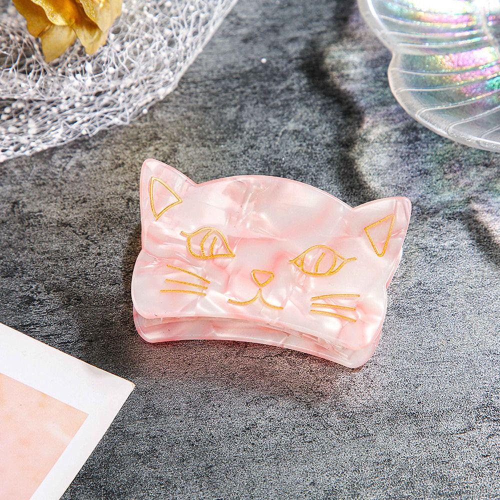 NICKOLAS1 Cat Hair Claw Fashion Sweet Untuk Gadis Ponytail Holder Hiu Kecil Klip Akrilik Untuk Wanita Women Hair Clips