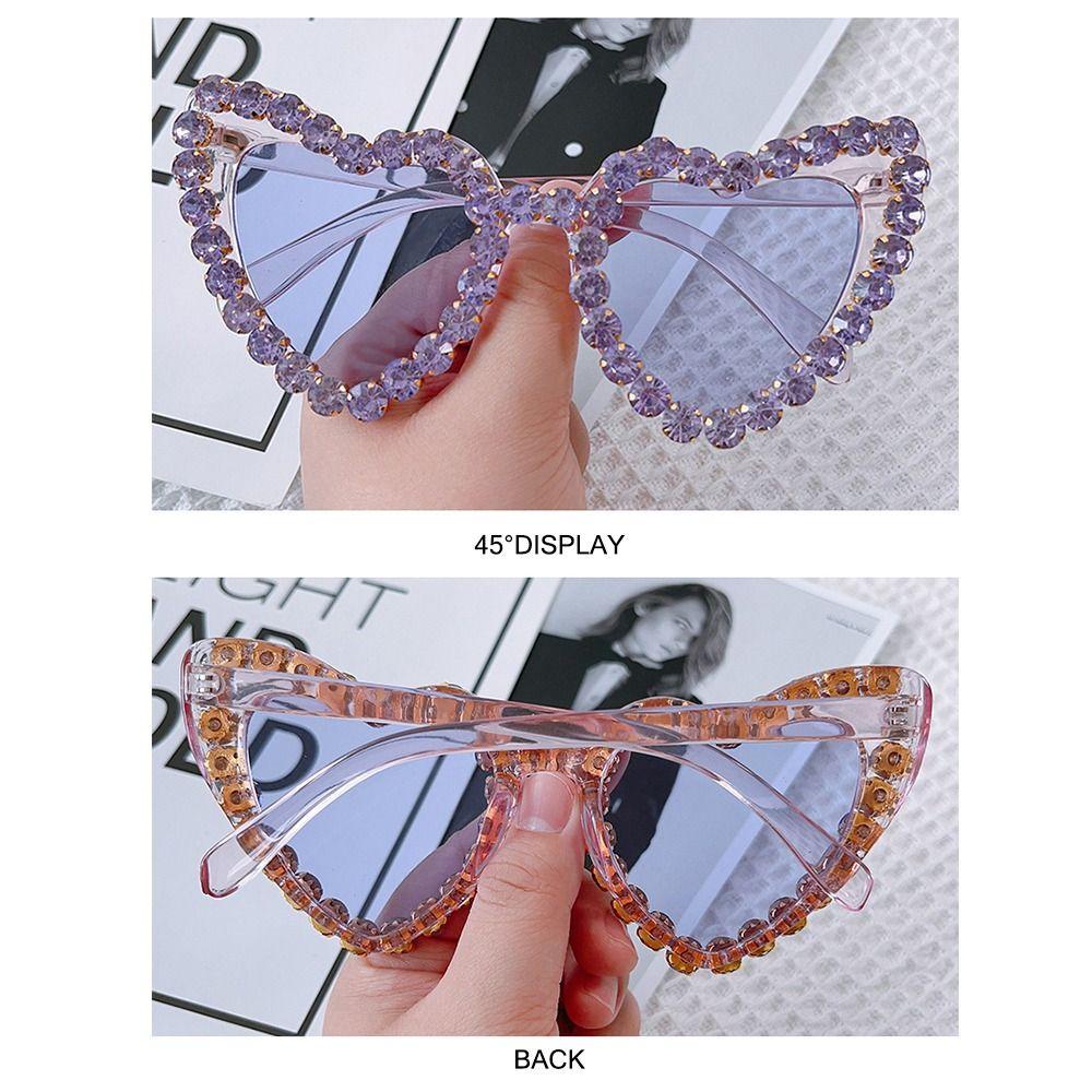 Lily Heart Kacamata Retro Love Heart Ladies Eyewear Hip Hop Sunglasses Untuk Wanita