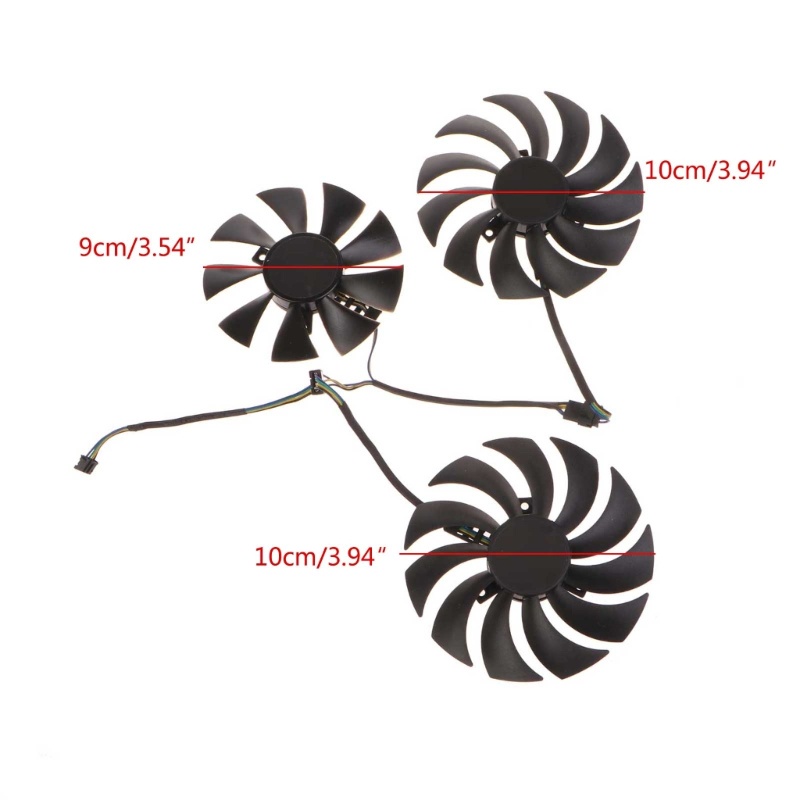 Zzz 100mm 90mm GPU Cooler Fan 12V 4Pin Kartu Grafis Pendingin Untuk Dataland RX5600XT 5700 5700XT X-Serial GAA8S2U GA91S2H