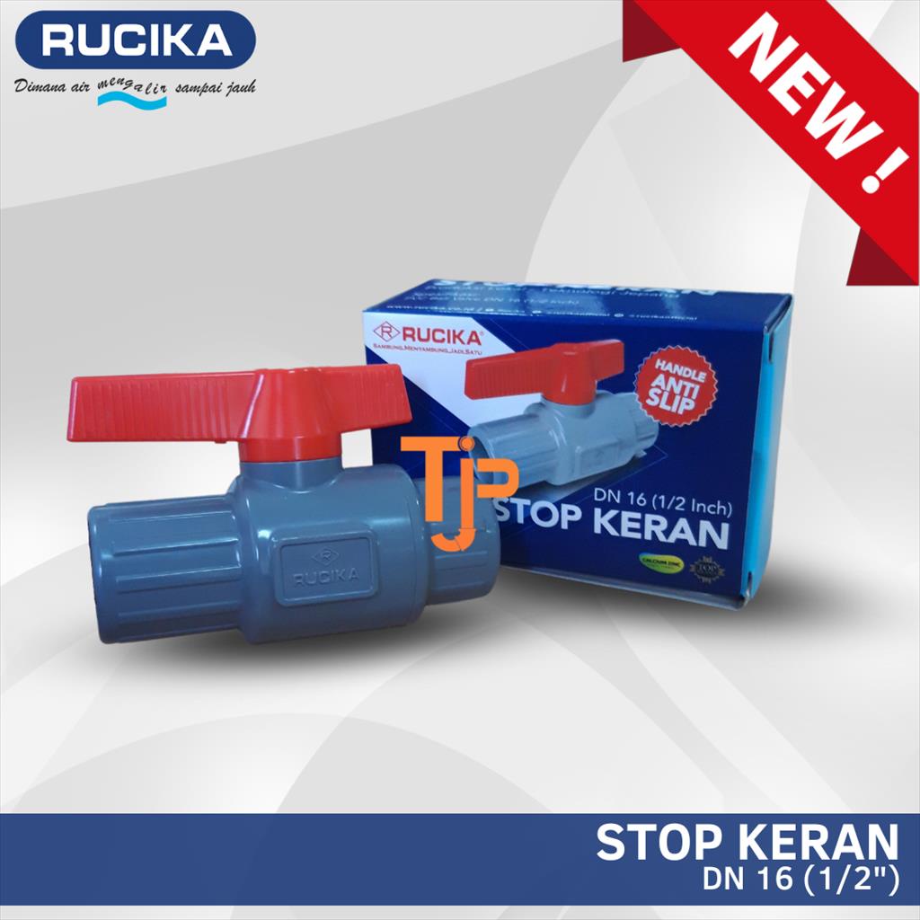 RUCIKA BALL VALVE PVC 1/2&quot; DN 16 POLOS STOP KRAN  PVC 1/2&quot;