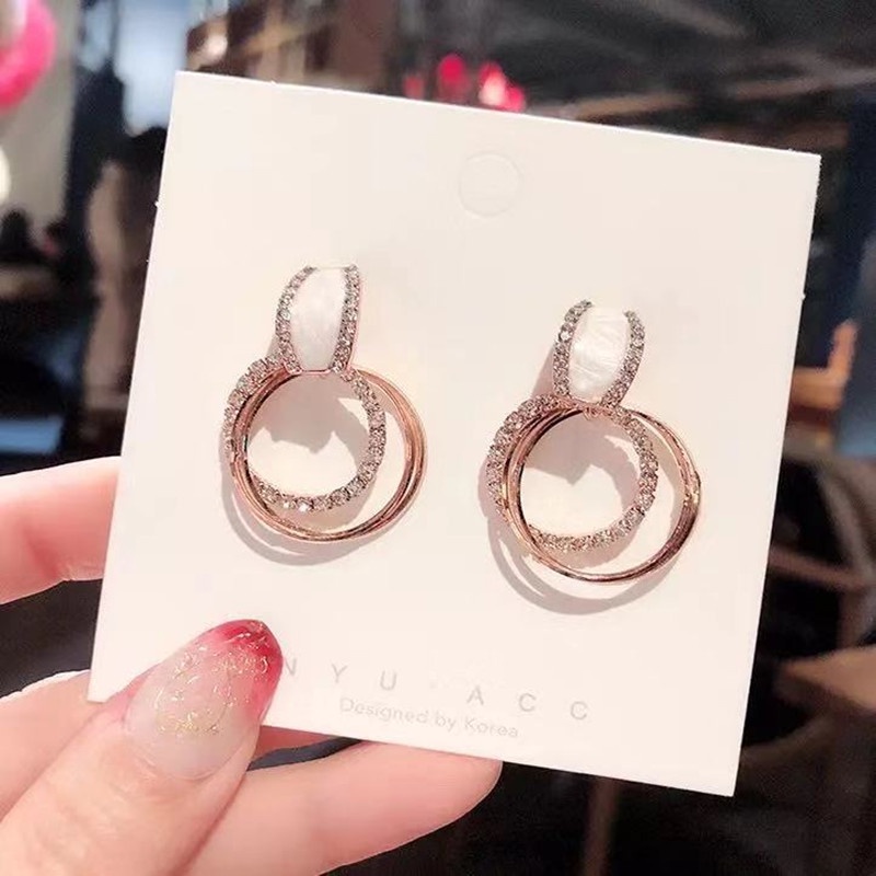 Gaya Baru Trendi Su S925 Silver Needle Series Earrings Korea Influencer Anting Sederhana Anting Perempuan