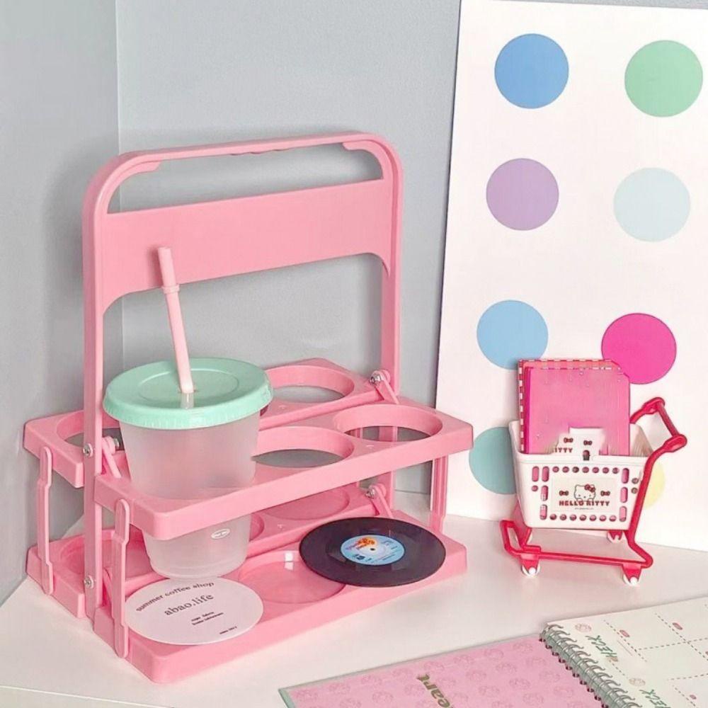 [Elegan] Rak Minuman Portable2023Untuk Piknik Camping Reusable Foldable Handle Drink Rack